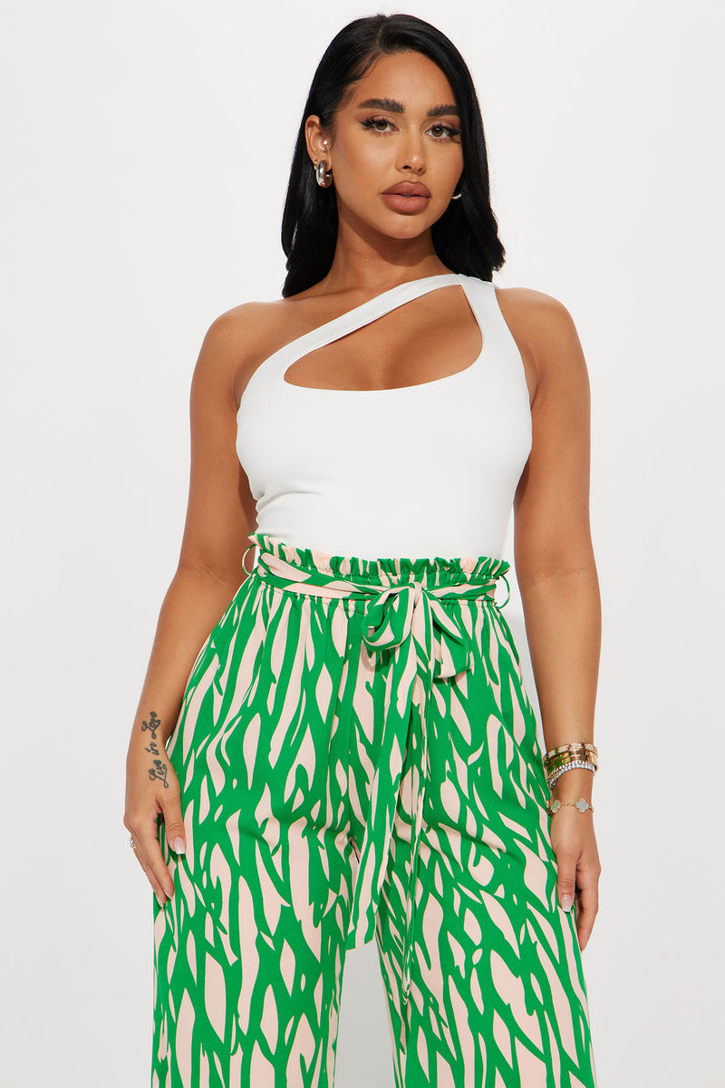 Hot Tropics Backless Bodysuit - Green/combo, Fashion Nova, Bodysuits