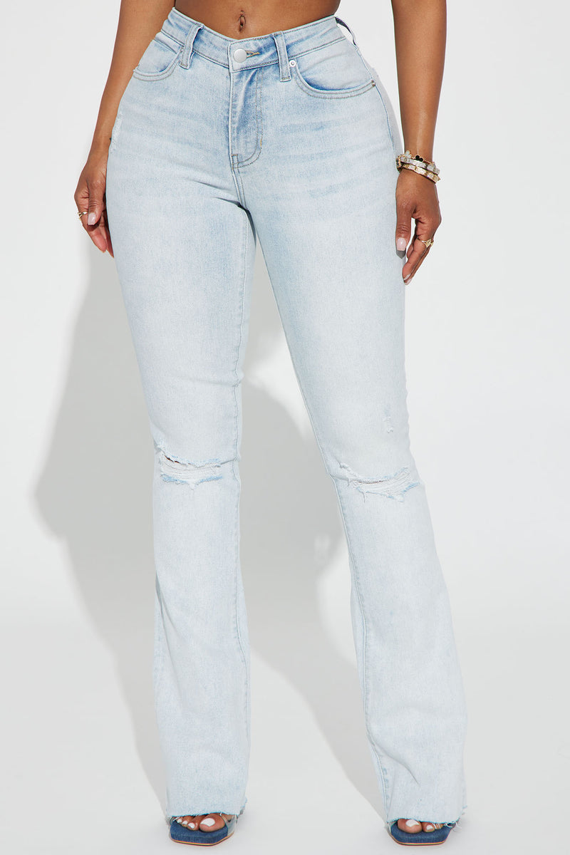 Wear And Tear Straight Jeans - Light Wash, Fashion Nova, Mens Jeans