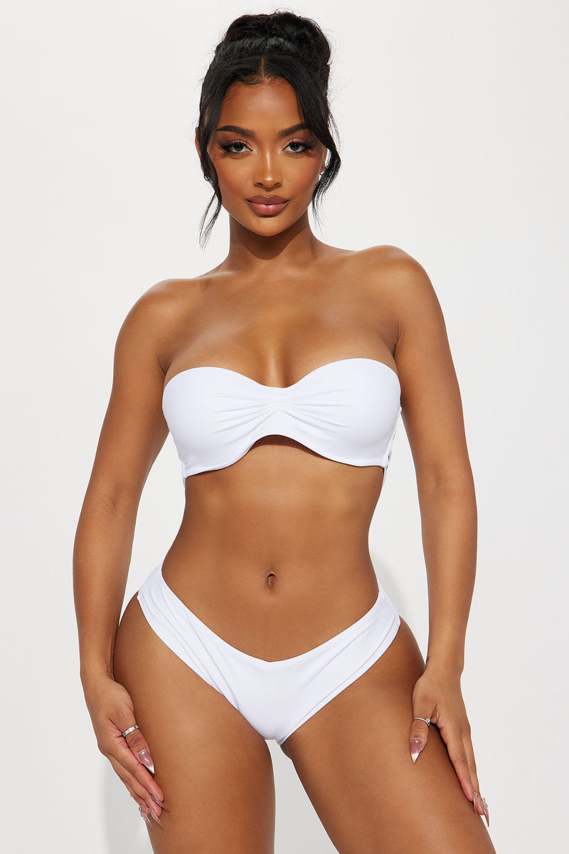 Clear Skies 2 Piece PVC Strap Bikini - White