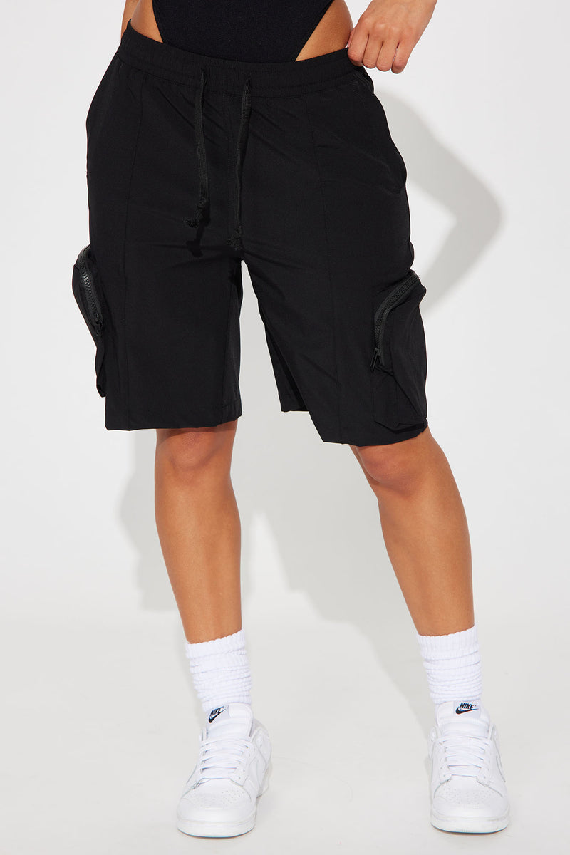 Bet On It Nylon Cargo Short - Black