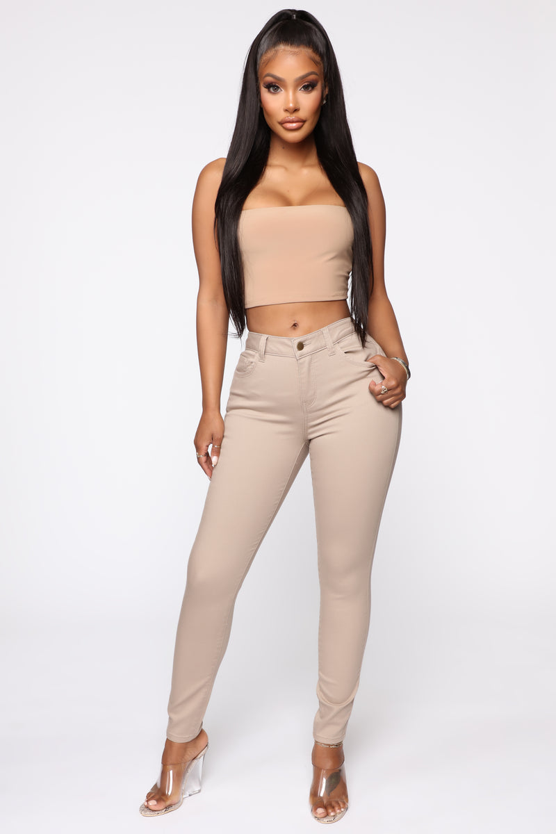 Skinny Uniform Pants - Khaki, Fashion Nova, Pants