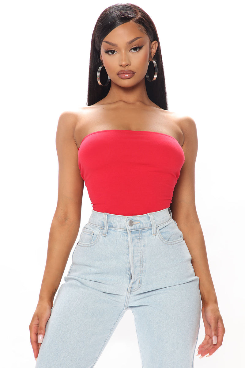 Ashlee Tube Top Red Fashion Nova Knit Tops Fashion Nova