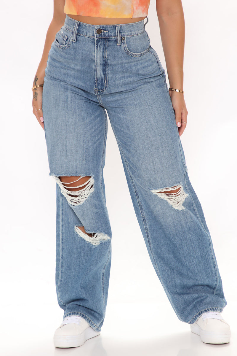 Remember The 90's Baggy Jeans - Medium Blue Wash | Fashion