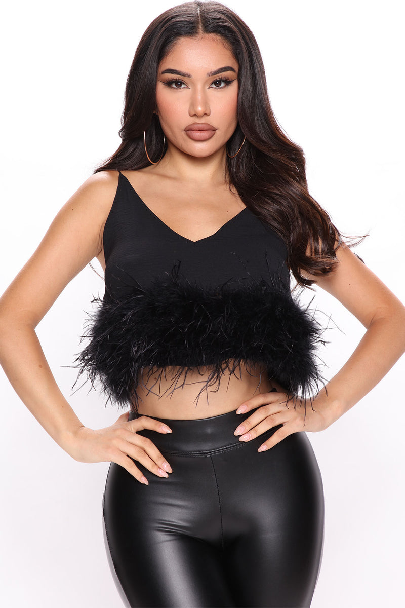 Sheridan Feather Top - Black | Fashion Nova, Shirts & Blouses