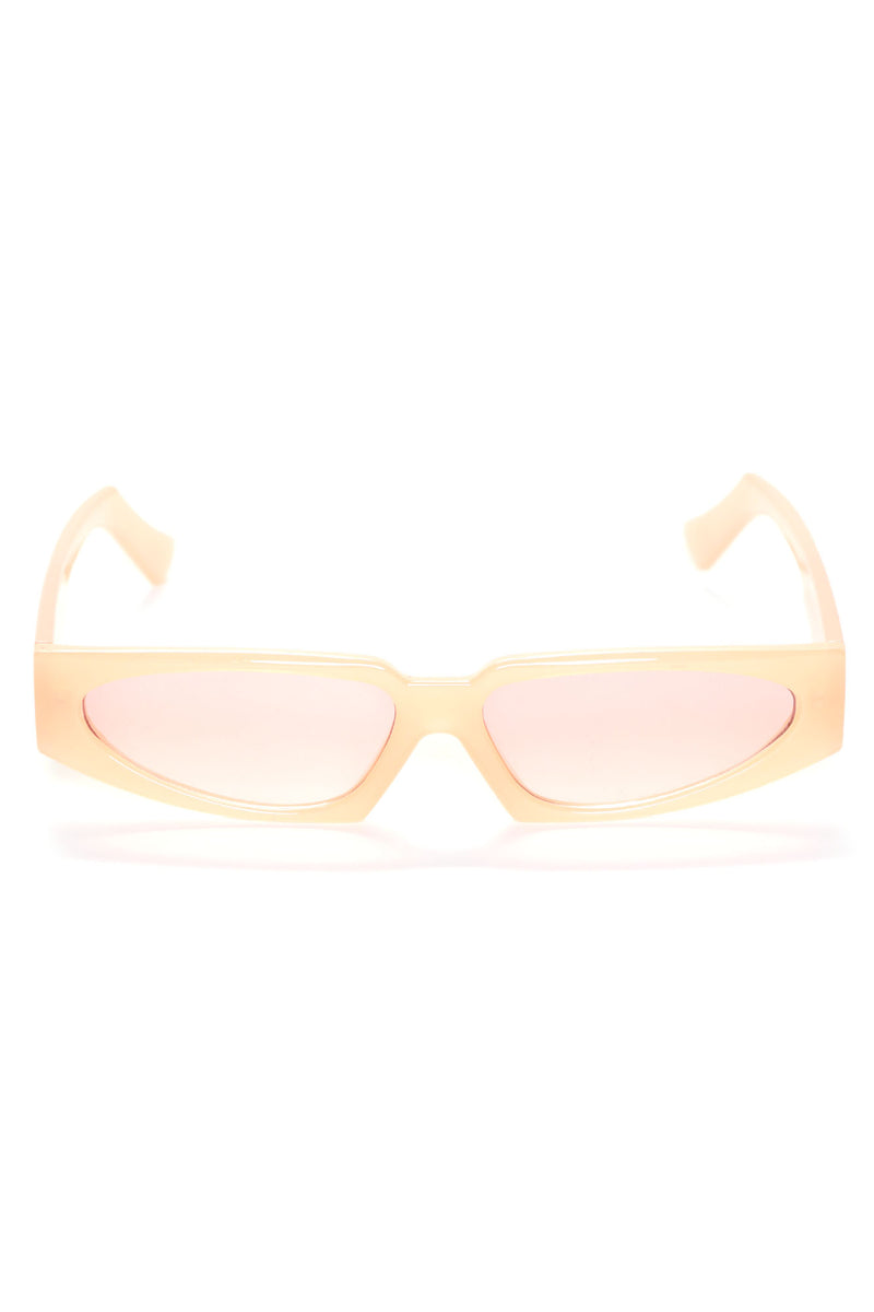 Women's Vacation Calling Sunglasses in Peach by Fashion Nova