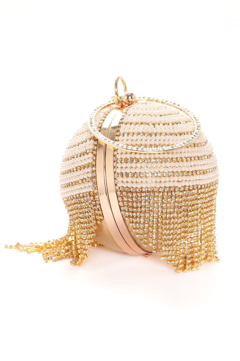 Golden Bow Appliqued Textured Party Clutch Bag, 2092-A-Golden