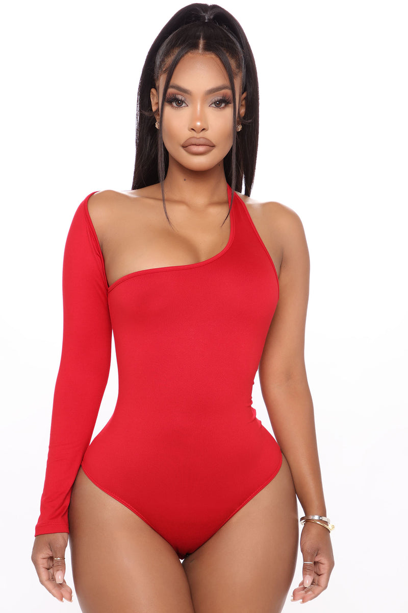 Fashion Nova, Tops, Red Vinyl Bodysuit