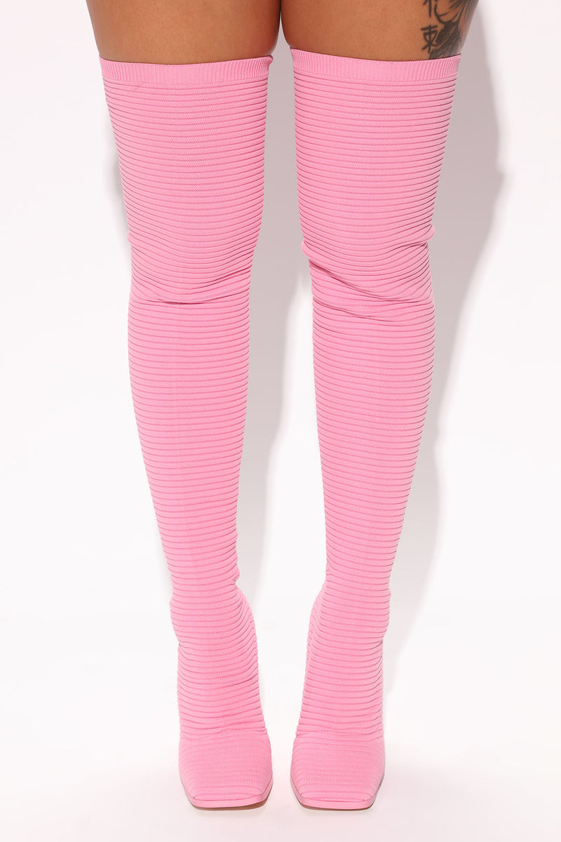 Looking Too Good For You Heeled Boots - Pink