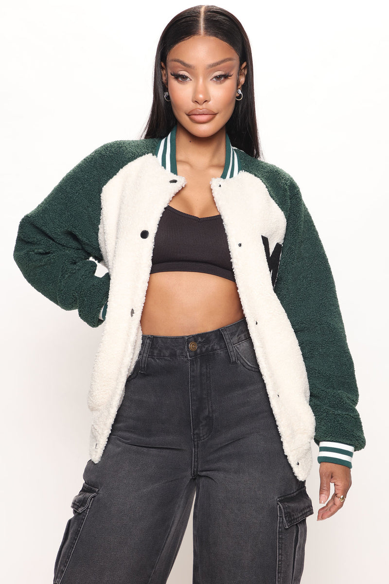 It Girl Varsity Jacket - Hunter  Fashion Nova, Jackets & Coats