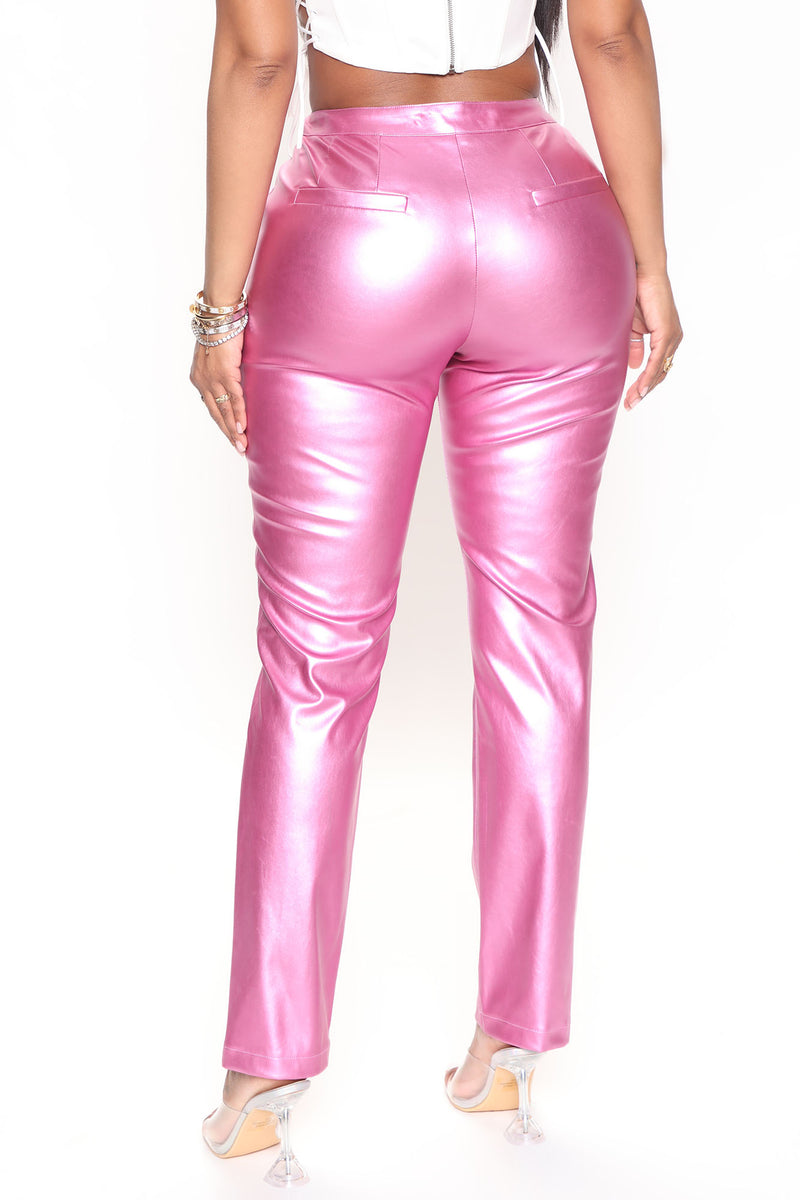 A Different Galaxy Faux Leather Pant 29 - Pink