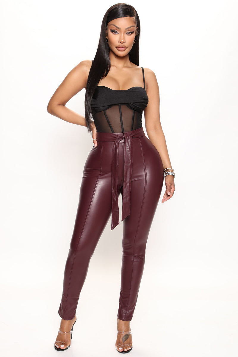 No Pressure Faux Leather Legging - Chocolate