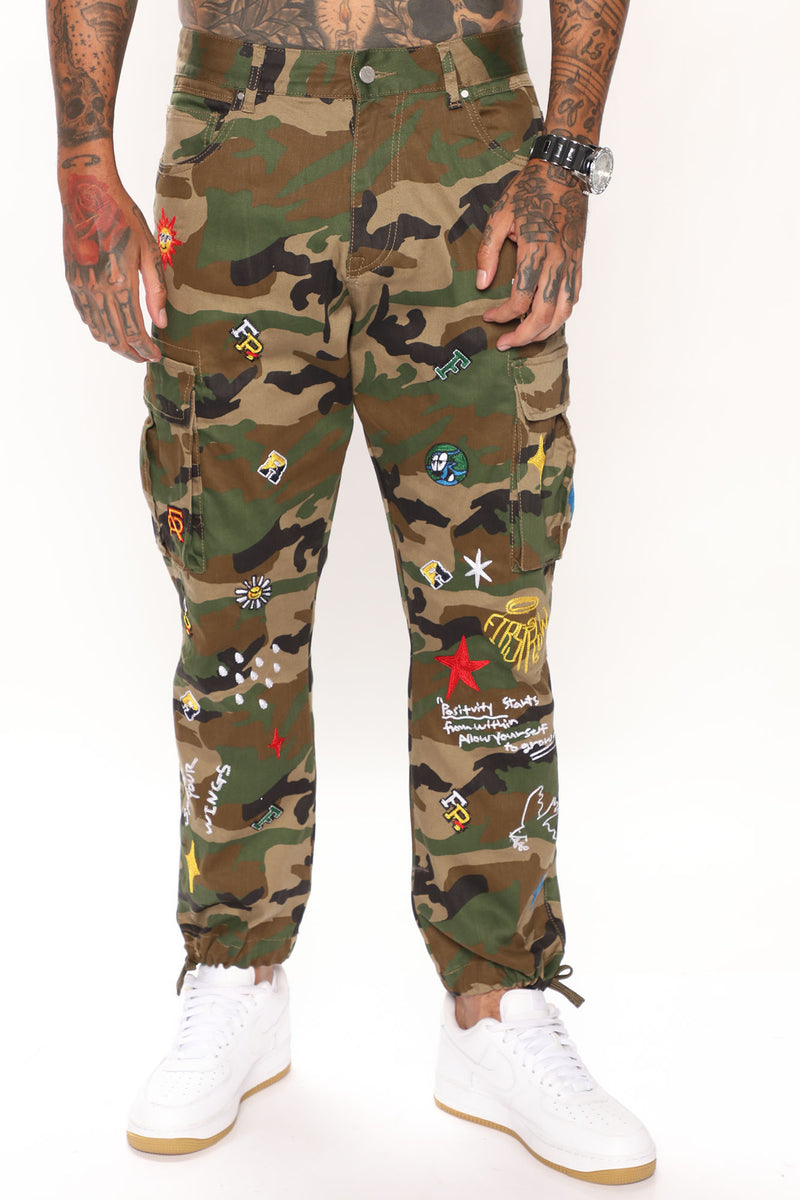 Graphic Utility Pants - Camouflage