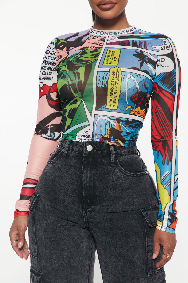 Multicolor Pop Art Graphic Super Hero Leggings for Women at  Women's  Clothing store