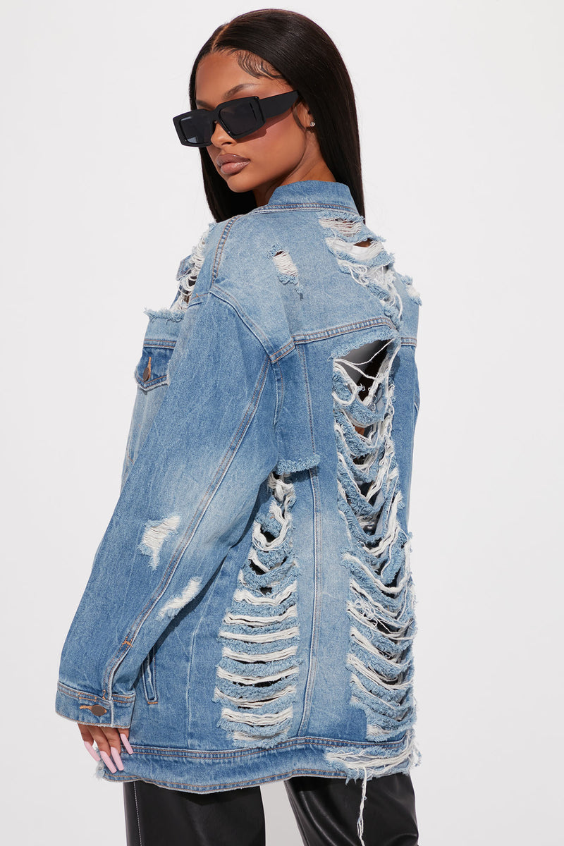 Krissy Oversized Denim Jacket - Medium Wash | Fashion Nova