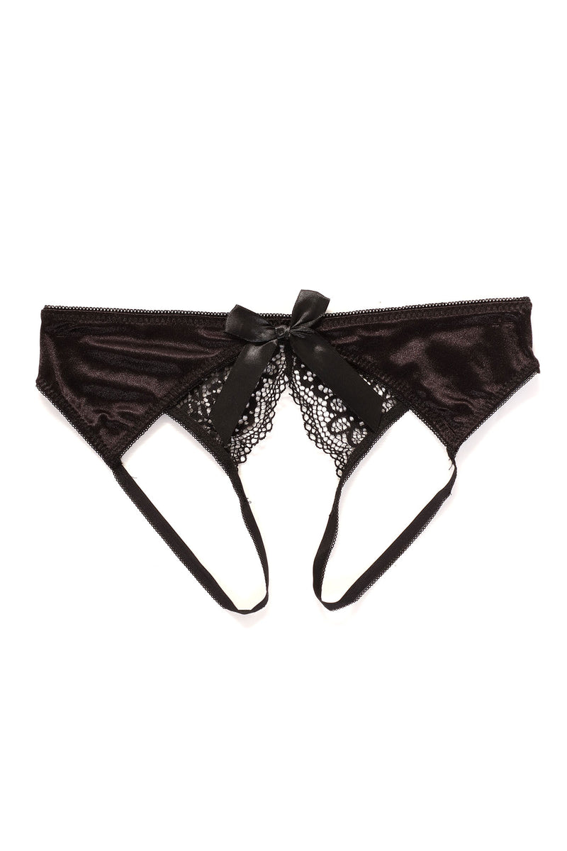 Your Desire Crotchless Panty - Black