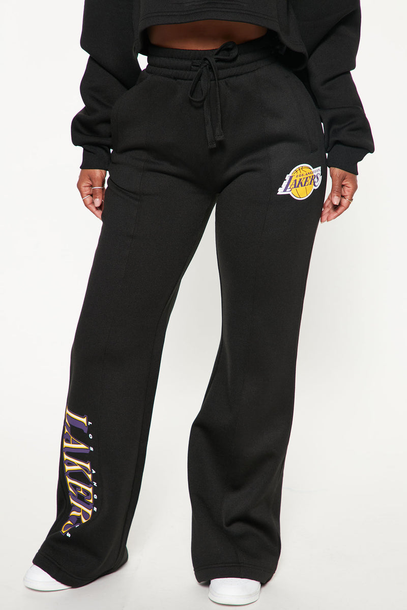 Lakers Wide Leg Logger - Black, Fashion Nova, Pants