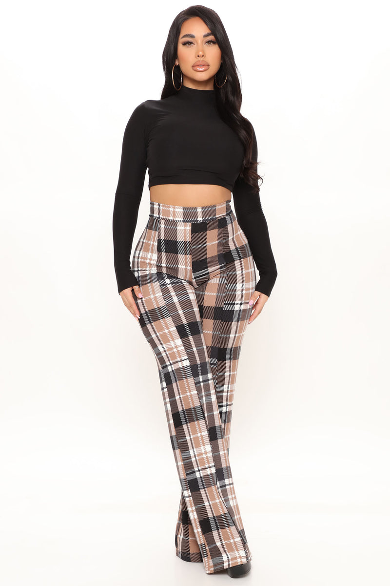 Taupe and Red Plaid Pants - High Waisted Pants - Office Pants - Lulus