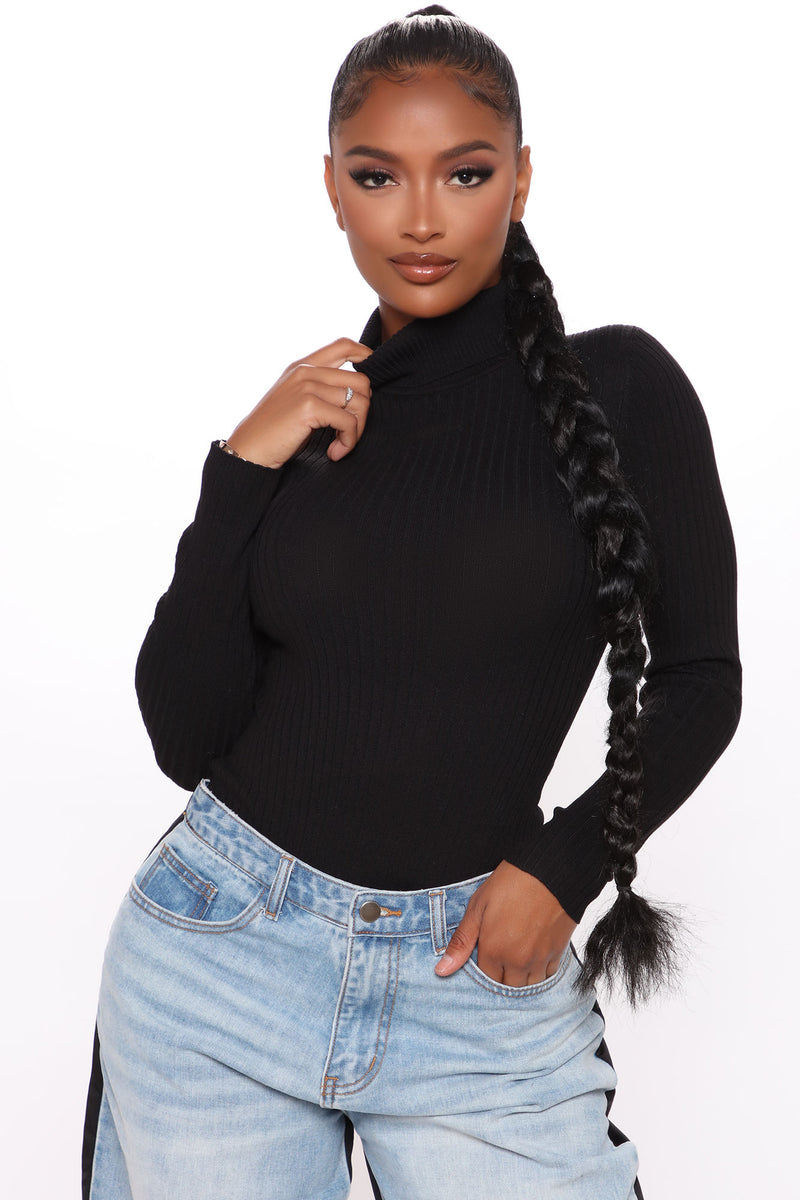 Warm My Body Sweater Bodysuit - Hunter, Fashion Nova, Bodysuits