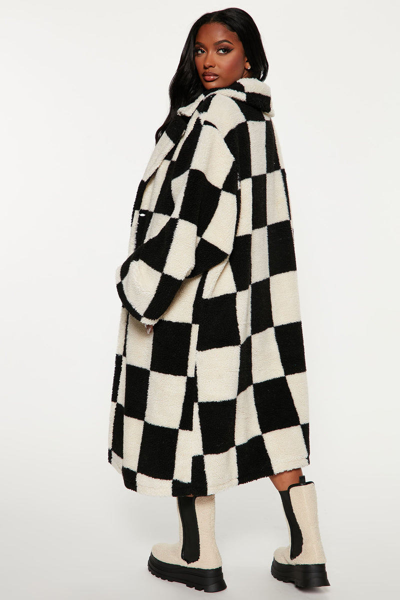 Black Msgd Ski Houndstooth Printed Jacket, Black from Missguided on 21  Buttons