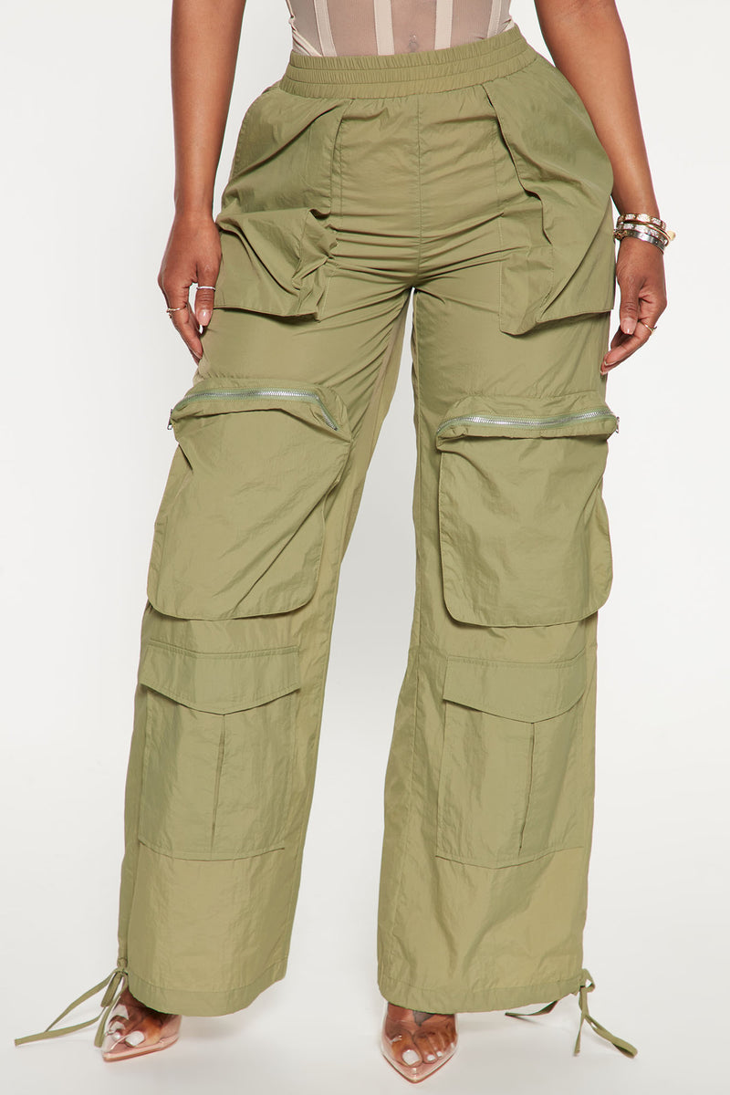 Tomboy Nylon Parachute Jogger - Olive, Fashion Nova, Pants