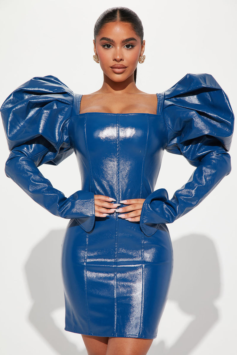 Royal Blue Leather Dress