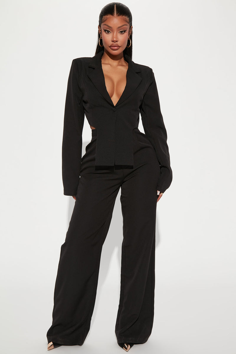 Nayeli Blazer Pant Suit - Black