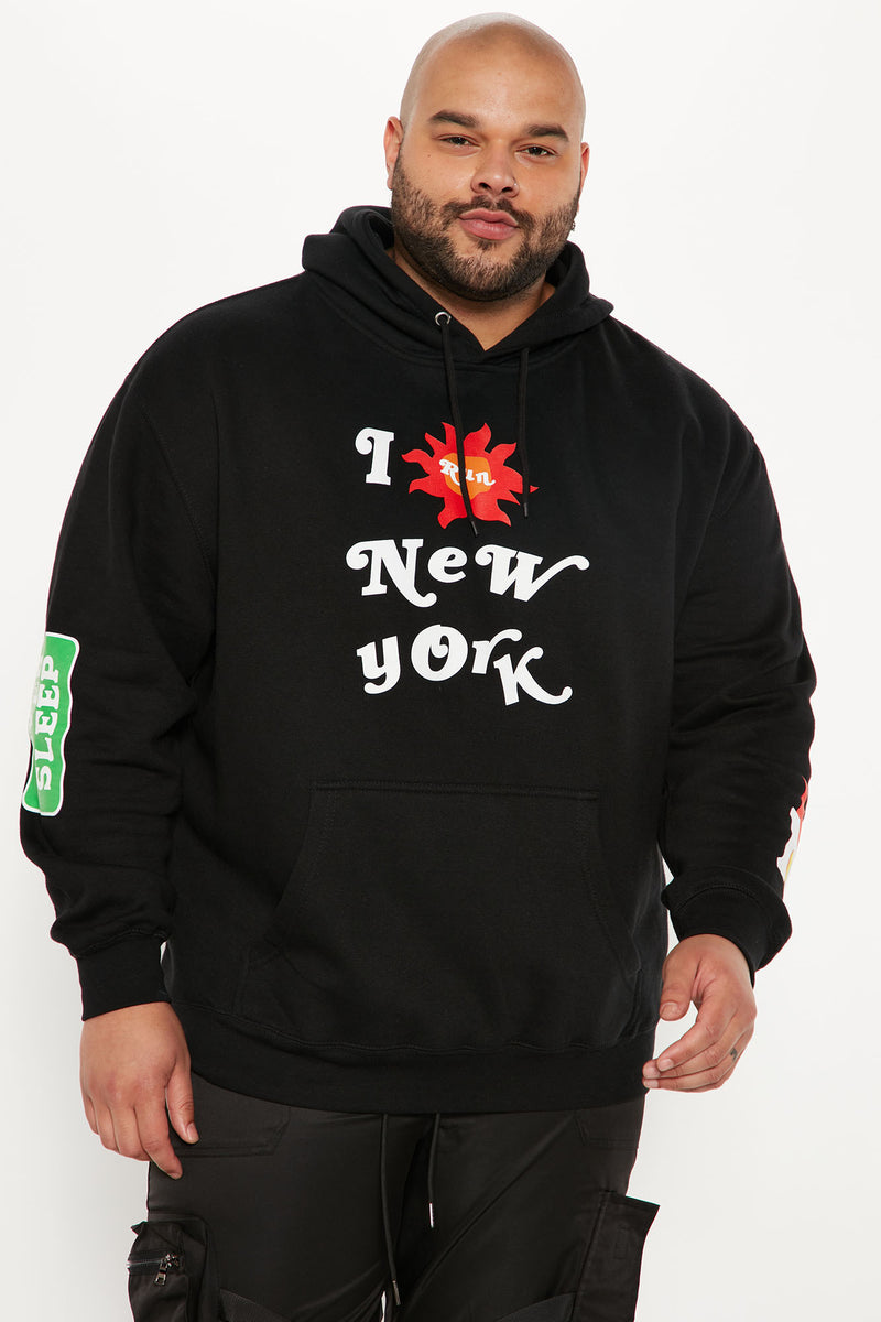 I Love New York Adult Hoodie Black S at  Men's Clothing store