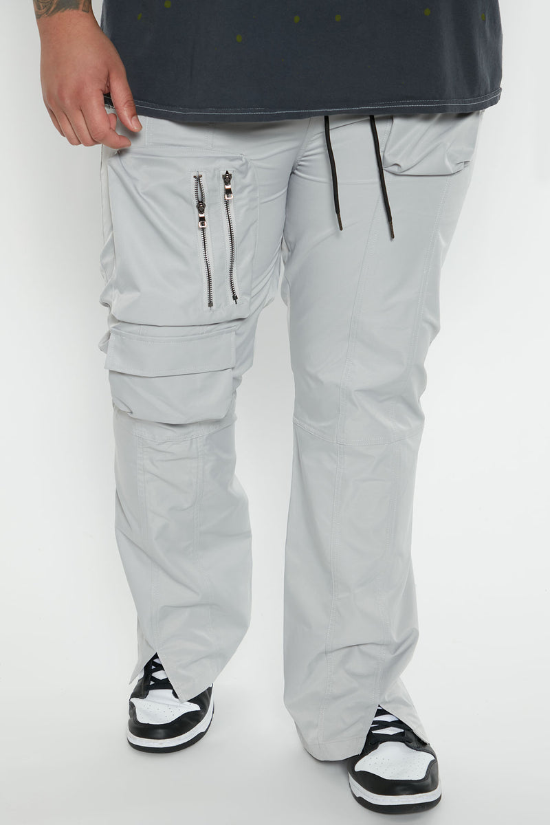 Come Up Cargo Flared Pants - Grey