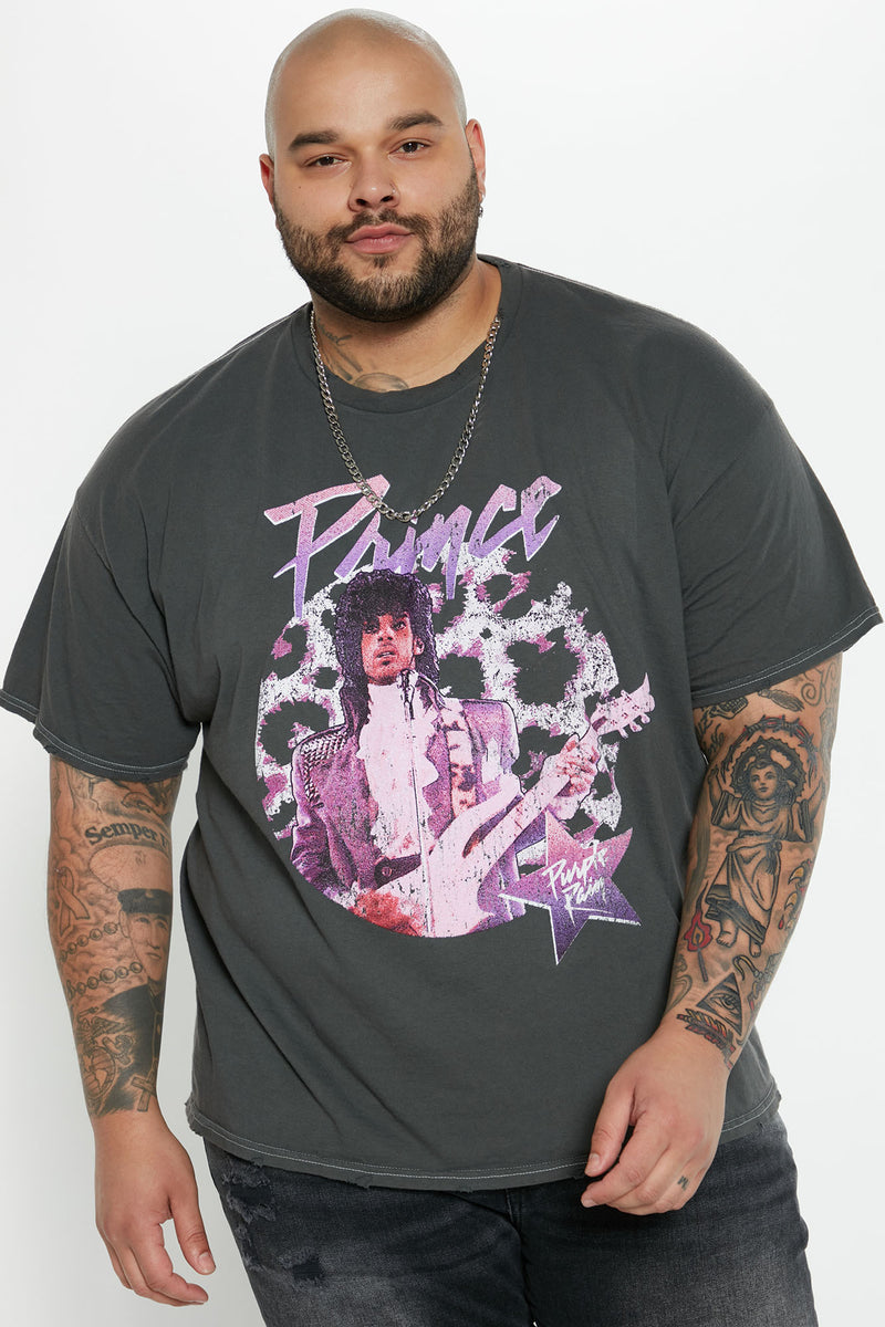 Men's Prince Purple Rain Short Sleeve Graphic Crewneck T-Shirt - Black S