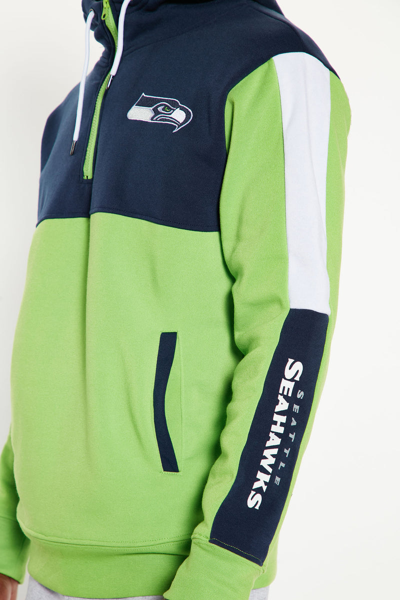Seattle Seahawks Quarter Zip Hoodie - Green, Fashion Nova, Mens Graphic  Tees