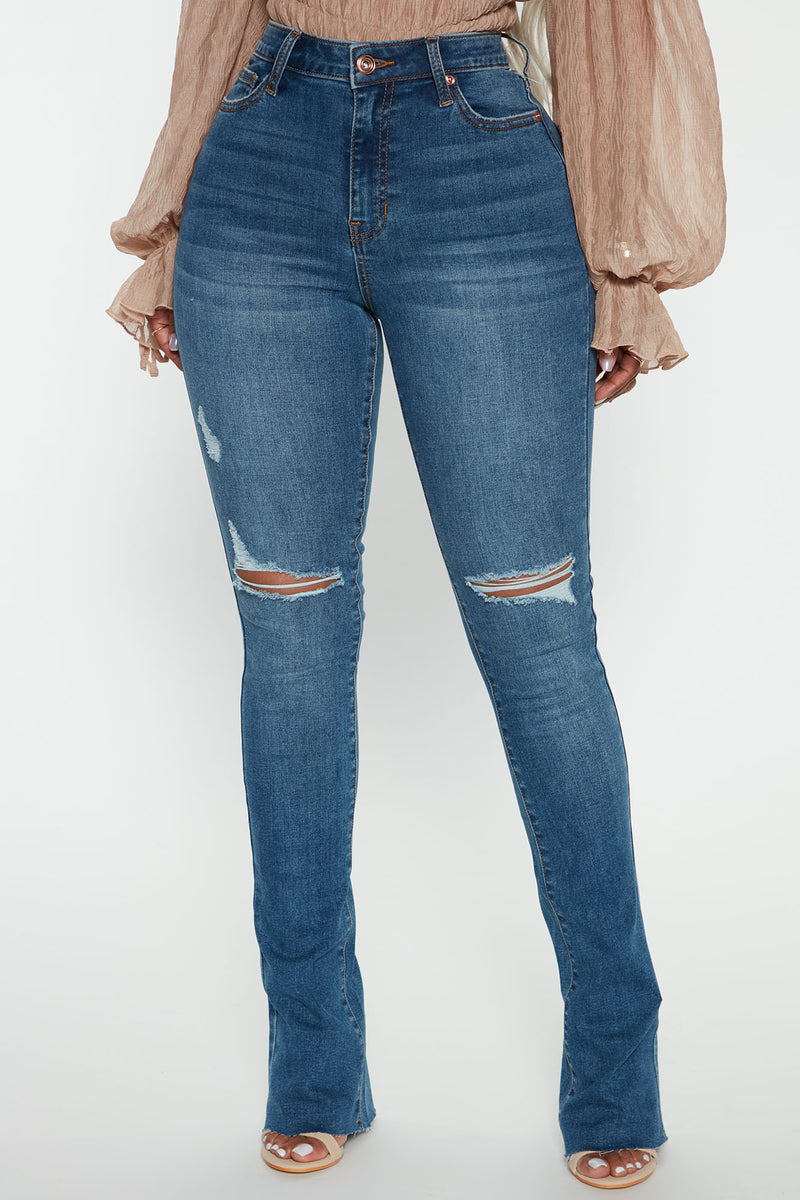 Rue21 Dark Wash High Rise Ripped Double Button Jeggings