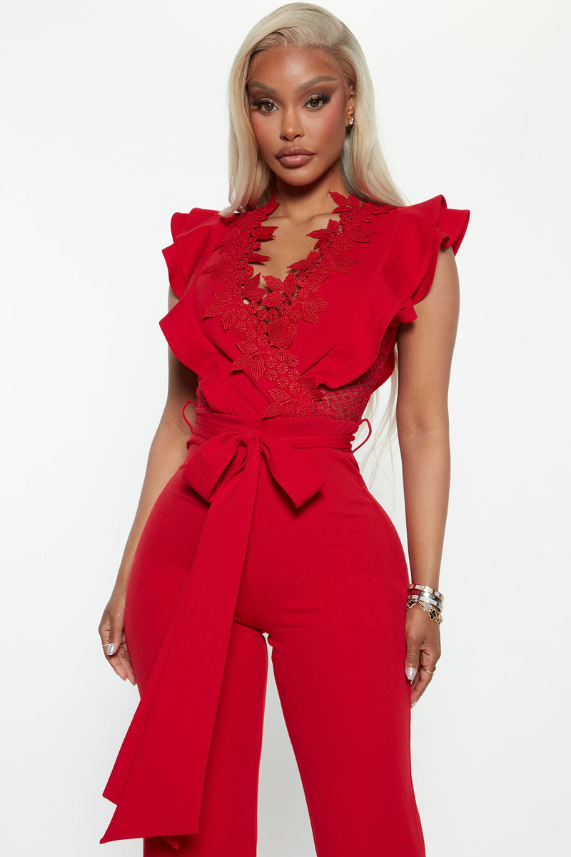 Extraordinary Elegance Jumpsuit - Red, Fashion Nova, Jumpsuits