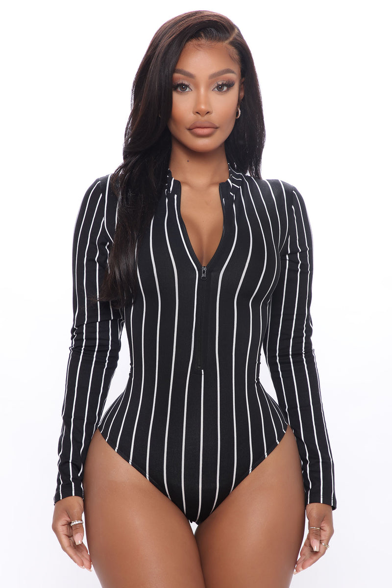 Katerina Long Sleeve Bodysuit - Black