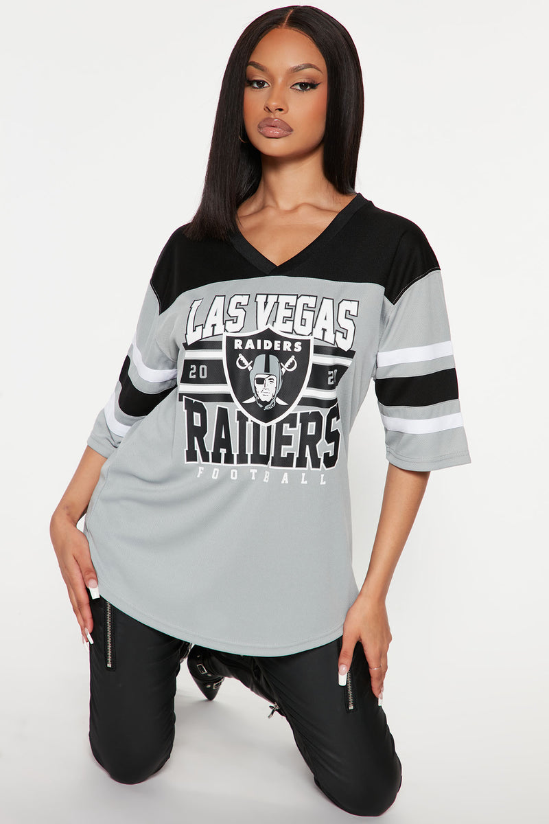 Las Vegas Raiders Button Down Jersey - Black, Fashion Nova, Screens Tops  and Bottoms