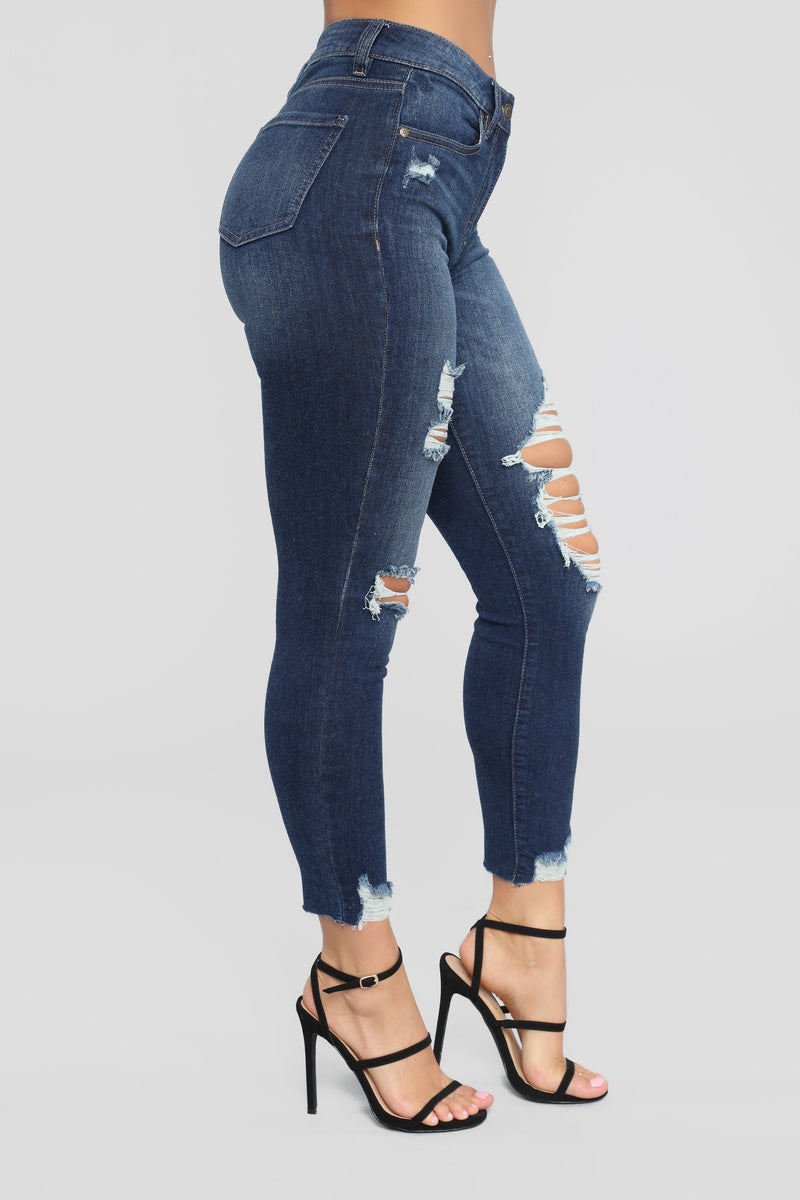 Uerlsty Women's Extreme Ripped Jeans High Waist Skinny Denim Pants 