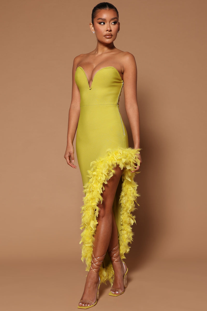 Jacqulin Yellow Strapless Top
