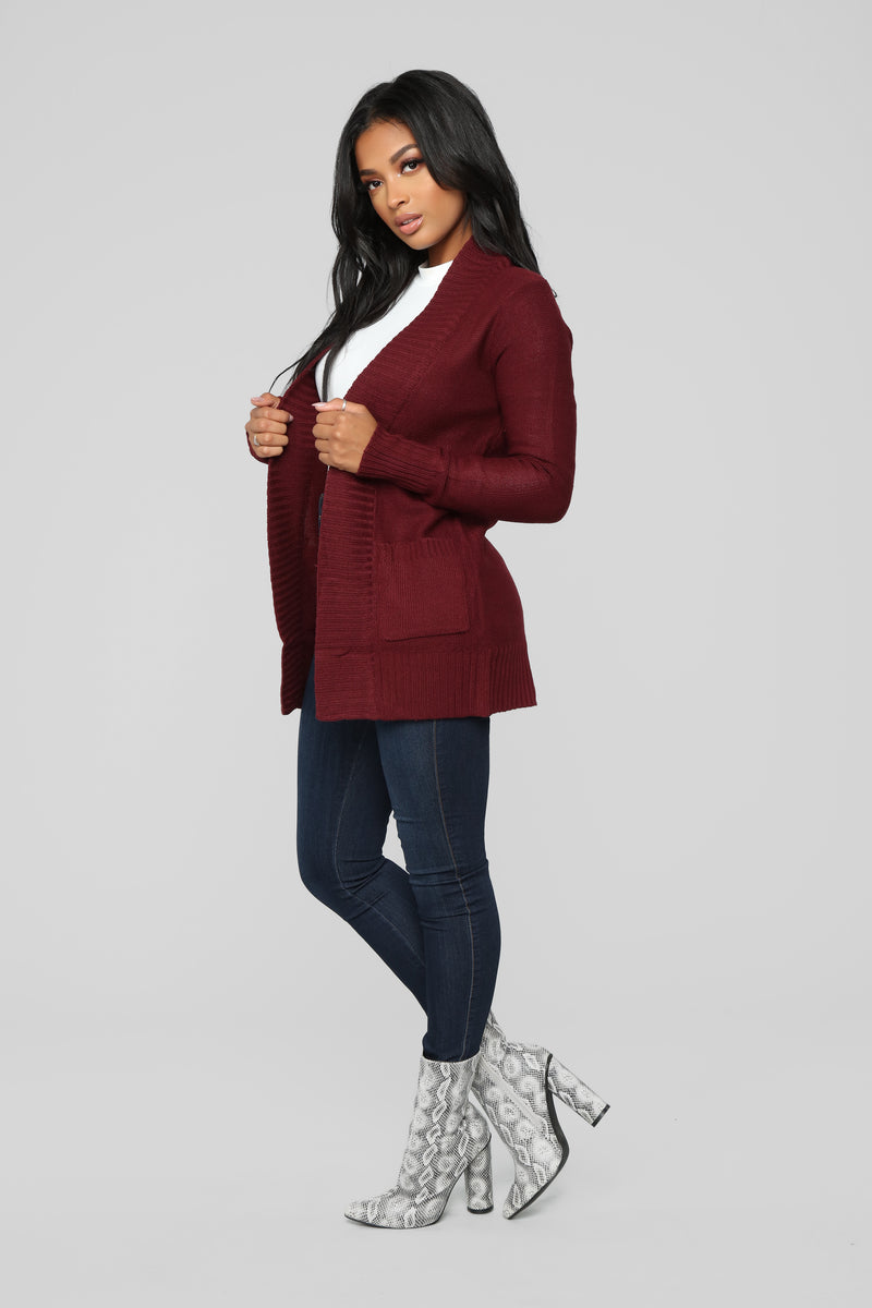 Slit Just Got Real Tunic Sweater - Burgundy, Fashion Nova, Sweaters