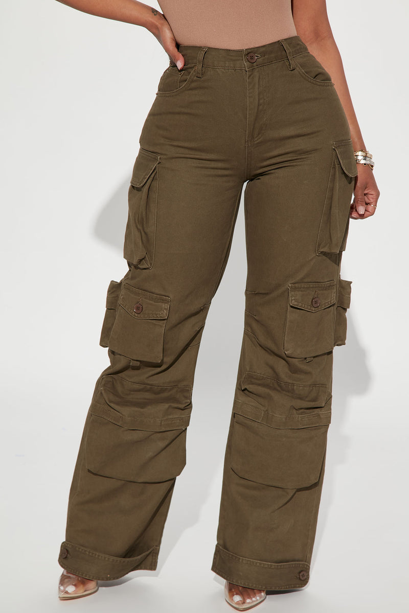 Theo Wide Leg Cargo Pant - Olive – ban.do