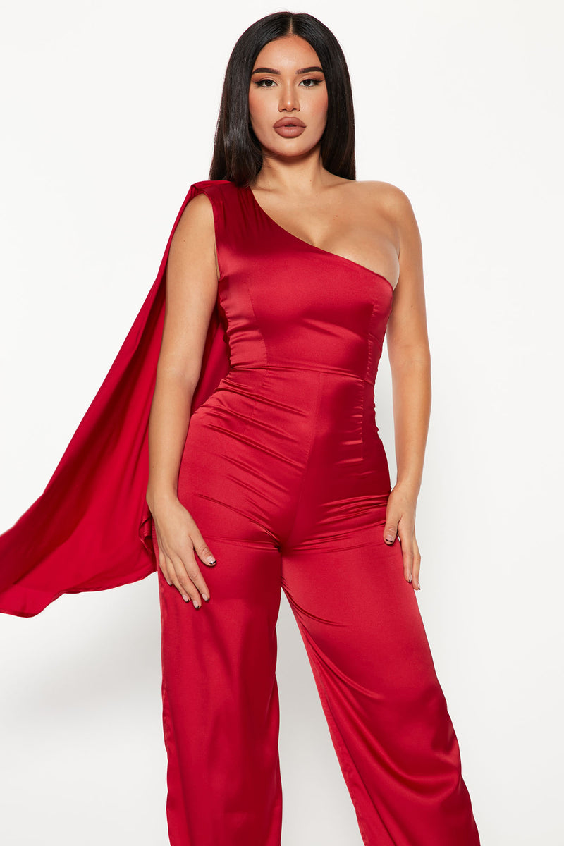 Sophisticated Satin Jumpsuit Red Fashion Nova, Jumpsuits Fashion Nova