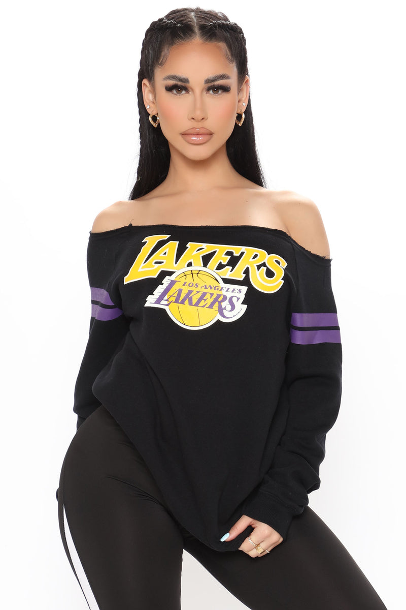 Lakers Overtime Hoodie - Black, Fashion Nova, Screens Tops and Bottoms