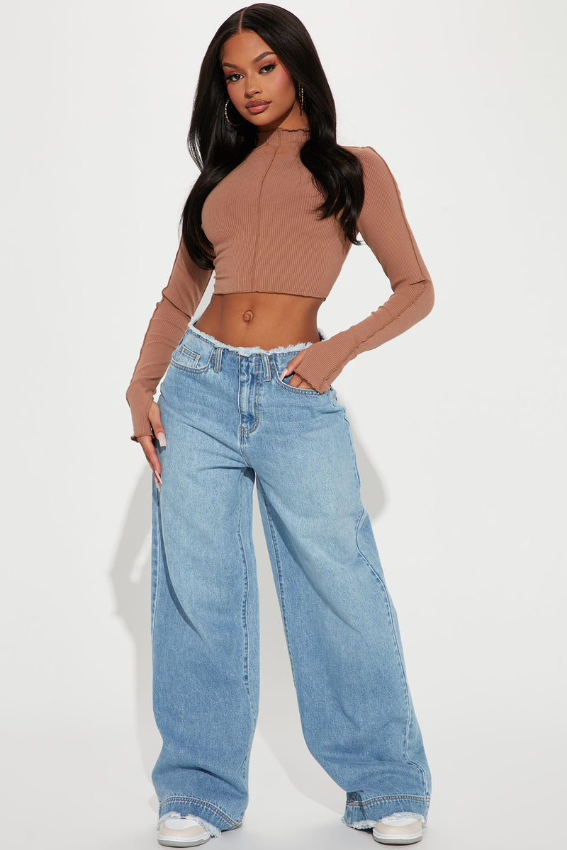 Fashion Nova Women's Chelsea Drop Waist Baggy Jeans