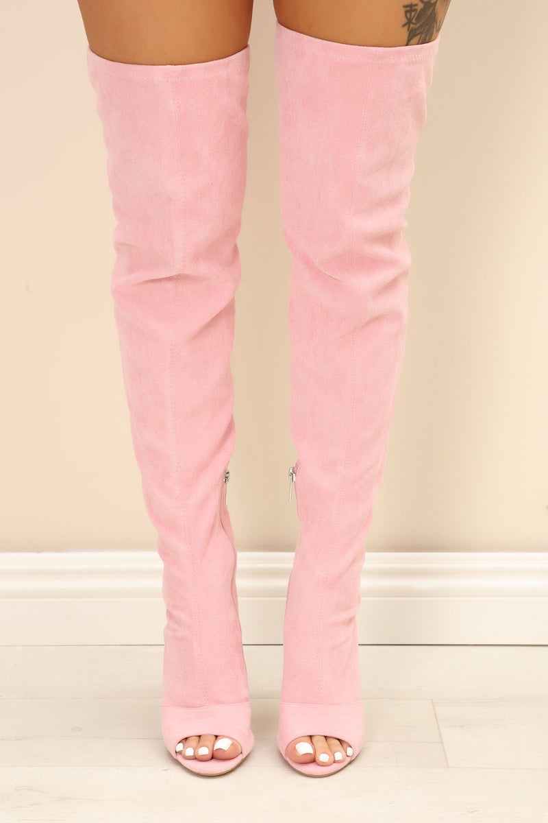 Just A Lifestyle Over The Knee Boots - Blush