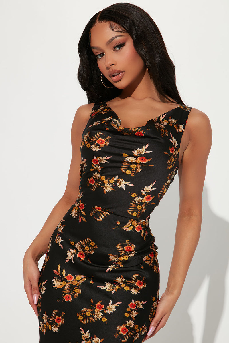 Subtle Beauty Printed Maxi Dress - Black/combo