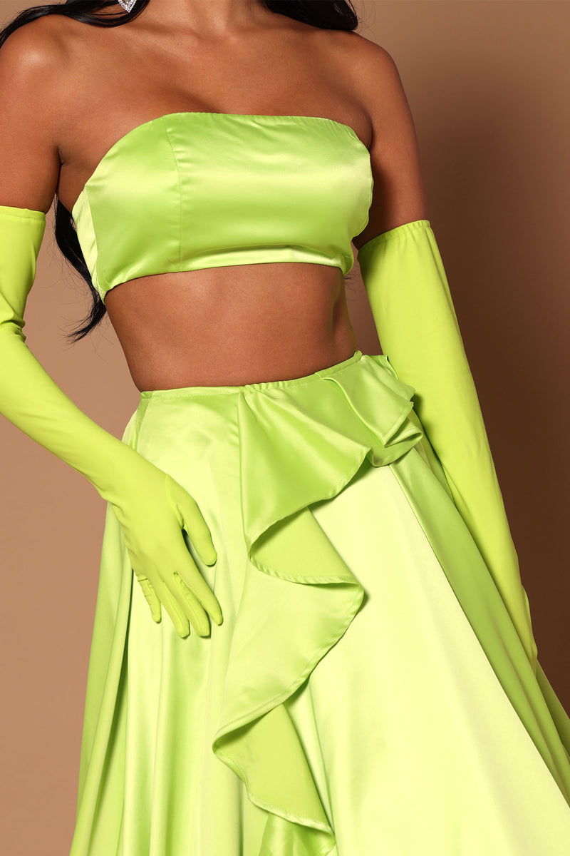 Chic Solid Plus Size 2 Piece Skirt Set - Preorder - 2X / Green