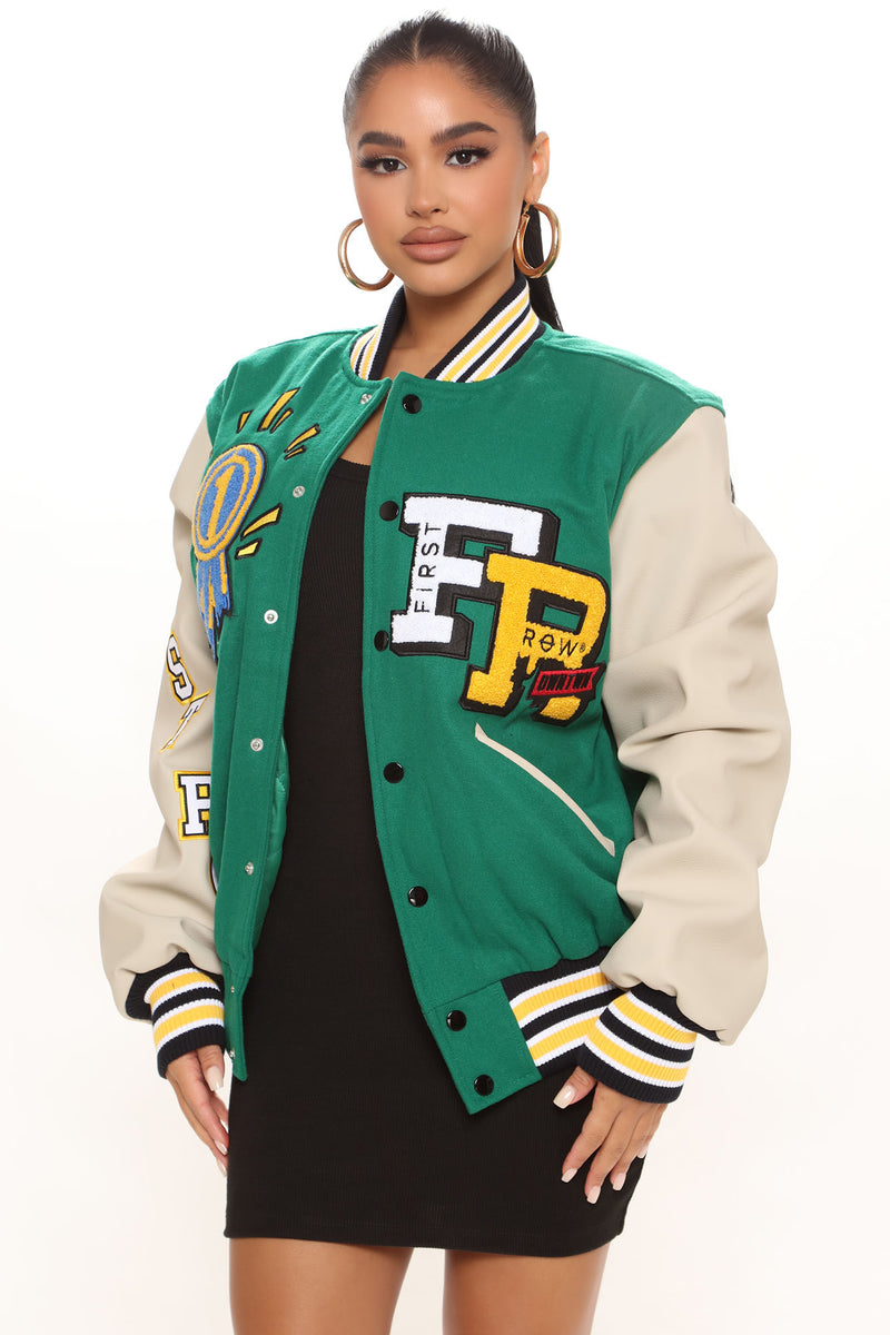 Green Varsity Jacket  Green varsity jacket, Varsity jacket women, College  jackets
