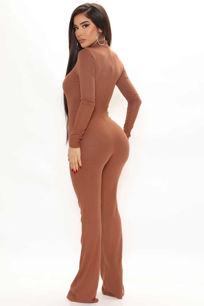 Ready For The Weekend Ribbed Jumpsuit - Camel, Fashion Nova