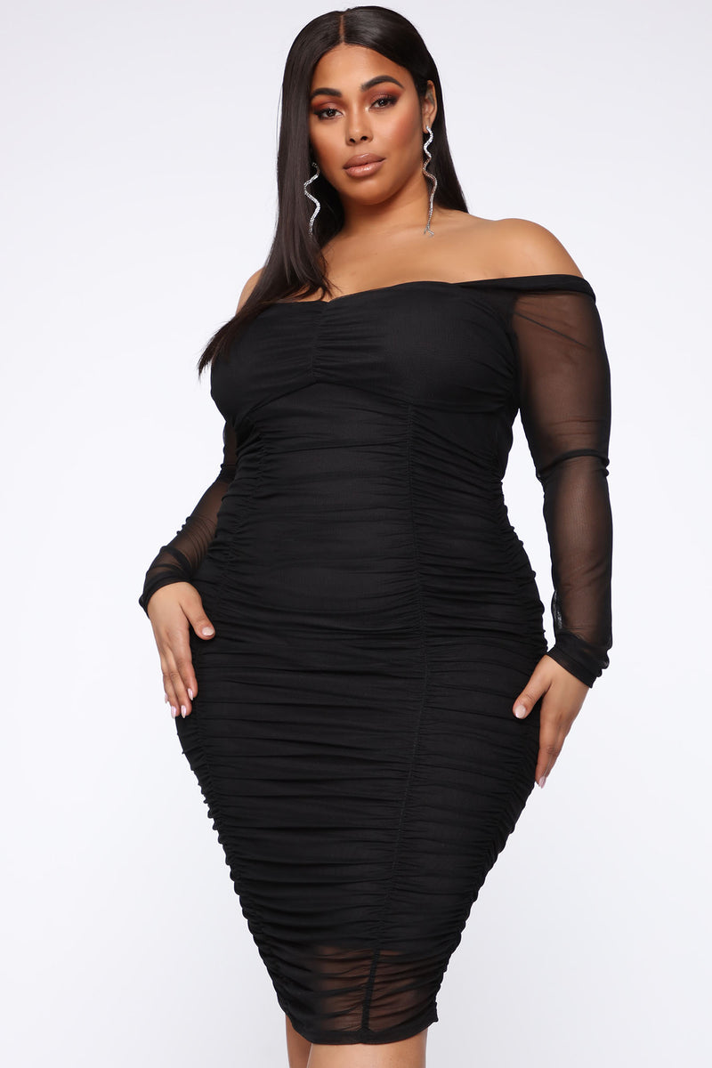 Fashion Nova Ruched Dress Plus Size