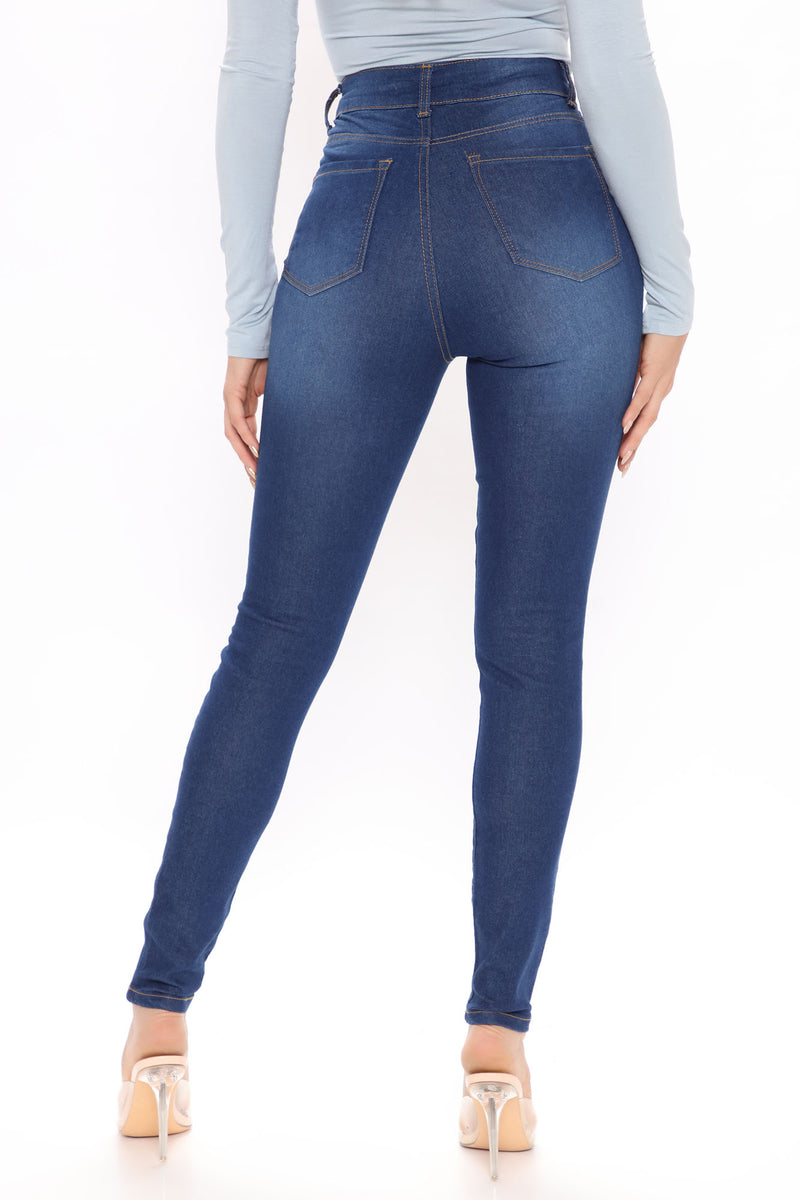 Tall Lily High Rise Cargo Jeans - Medium Blue Wash, Fashion Nova, Jeans