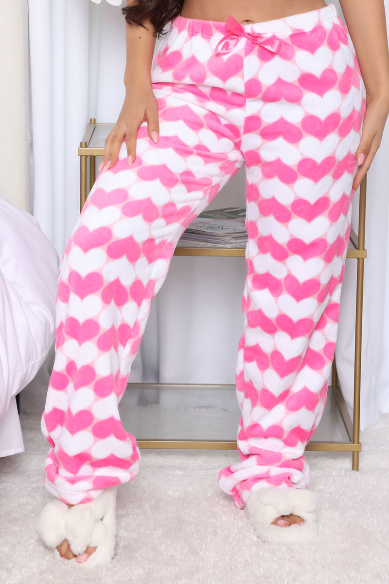 Pink Plush Fleece Pajama Pants Fits Girls 14