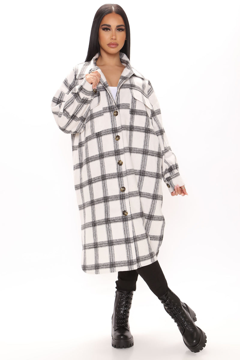 Paint The Town Plaid Jacket - Cream/combo